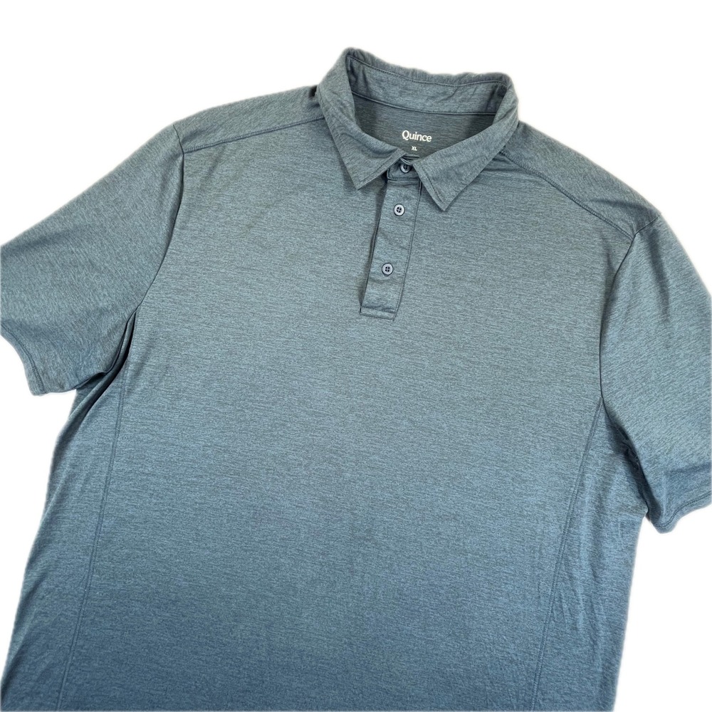 Quince Flowknit Breeze Performance Polo XL Navy Heather Golf Shirt Activewear